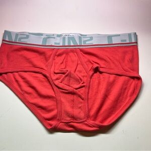 Men's Coral Briefs with Gray Waistband C-In2